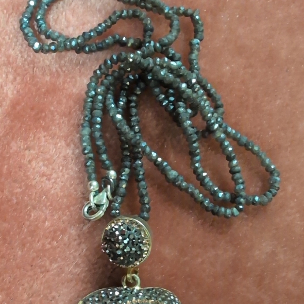 Turkish Blue Druzy Pendant Necklace - Picture 2 of 5